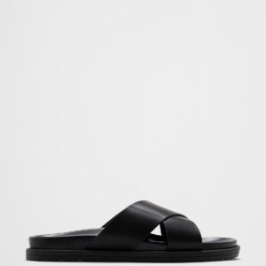vegan leather crossover sandals