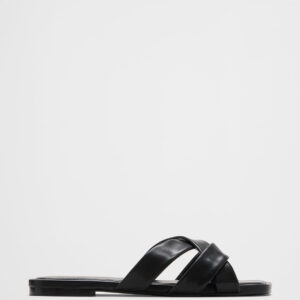 vegan leather crossover sandal