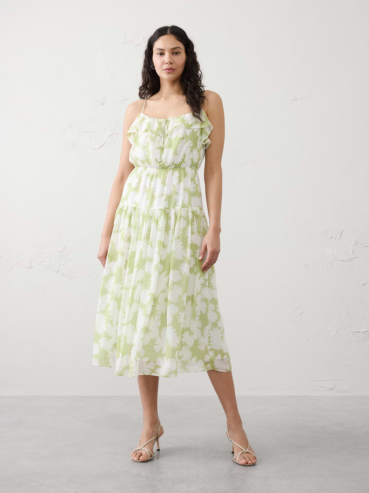 chiffon ruffle midi dress chiffon ruffle midi dress