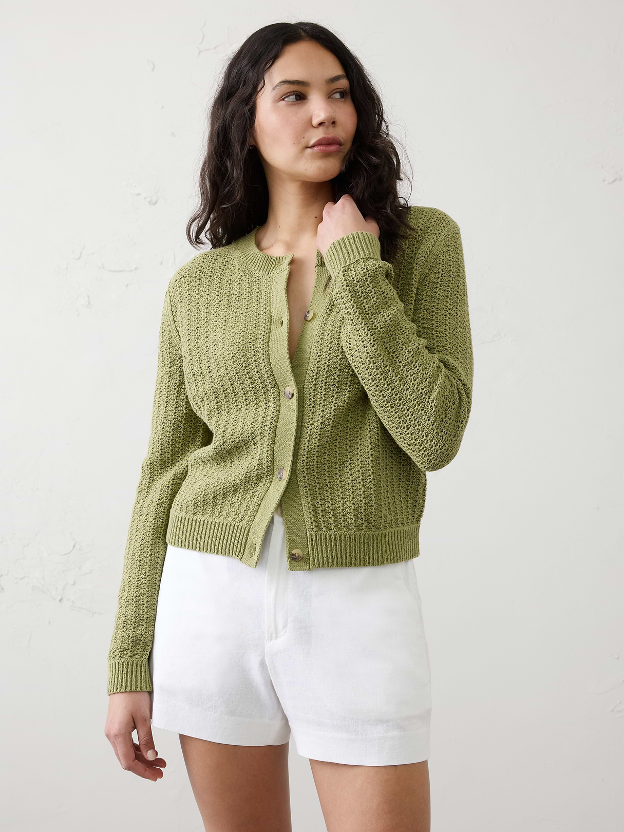 cotton blend textured cardigan cotton blend textured cardigan