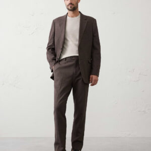 Home linen blend herringbone suit trouser