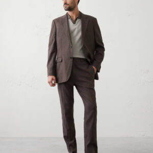 Home linen blend herringbone suit jacket