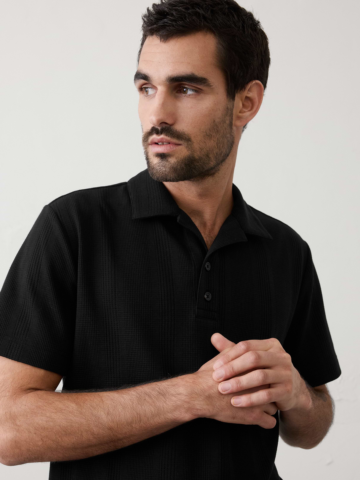 standard fit textured polo standard fit textured polo