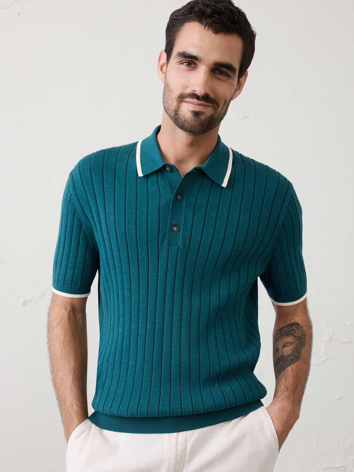 wide ribbed sweater polo wide ribbed sweater polo