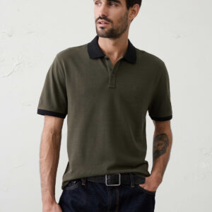 Home standard fit monogram pique polo
