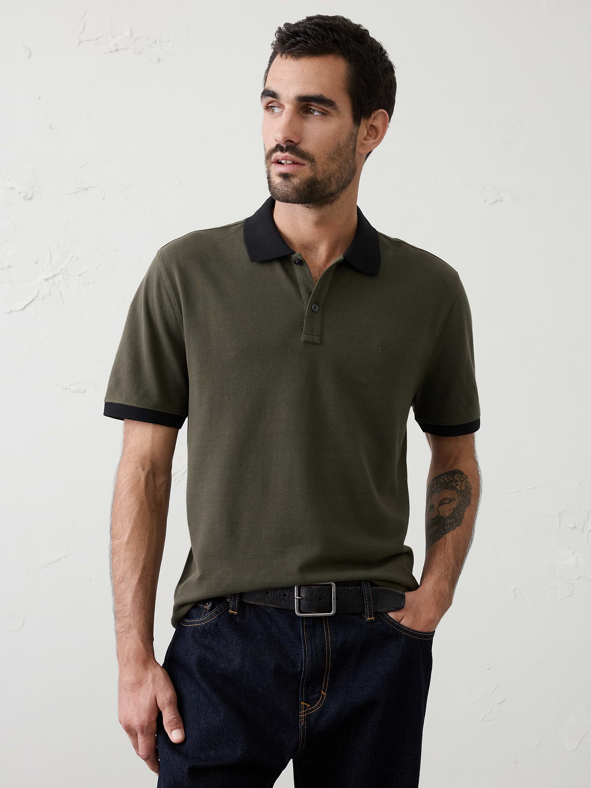 standard fit monogram pique polo standard fit monogram pique polo