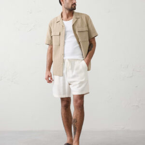Home standard fit double weave resort shirt