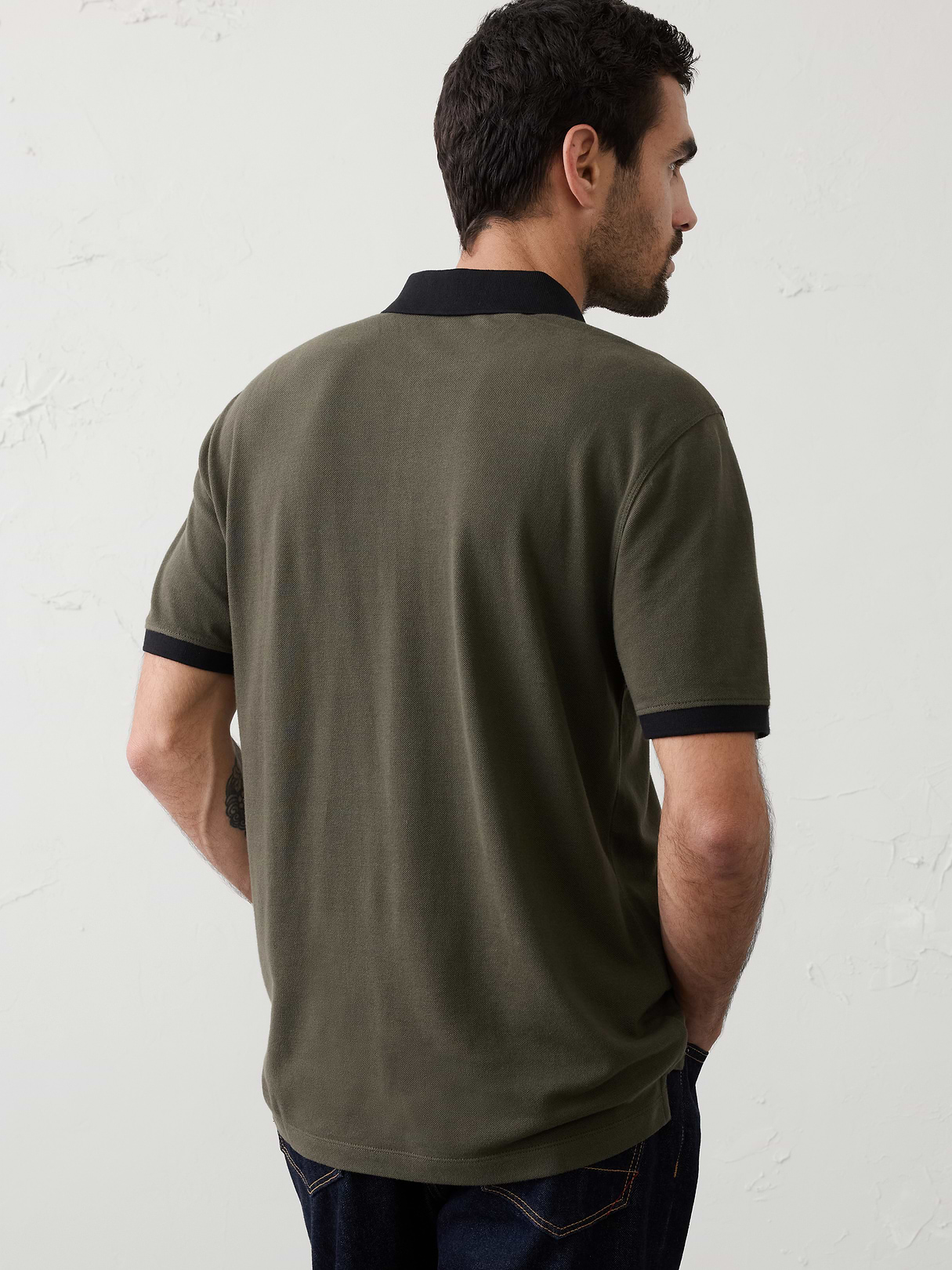 standard fit monogram pique polo standard fit monogram pique polo
