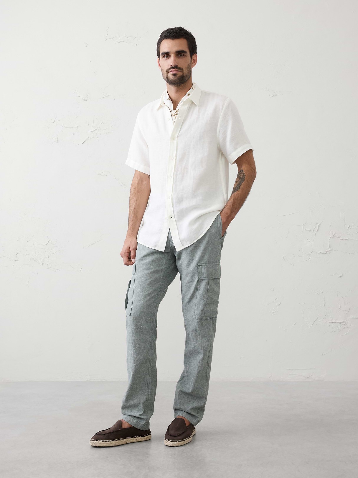 slim straight linen blend cargos slim straight linen blend cargos