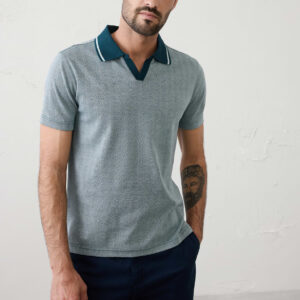 Home slim fit luxe touch johnny collar polo