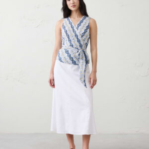 wrapped v neck top