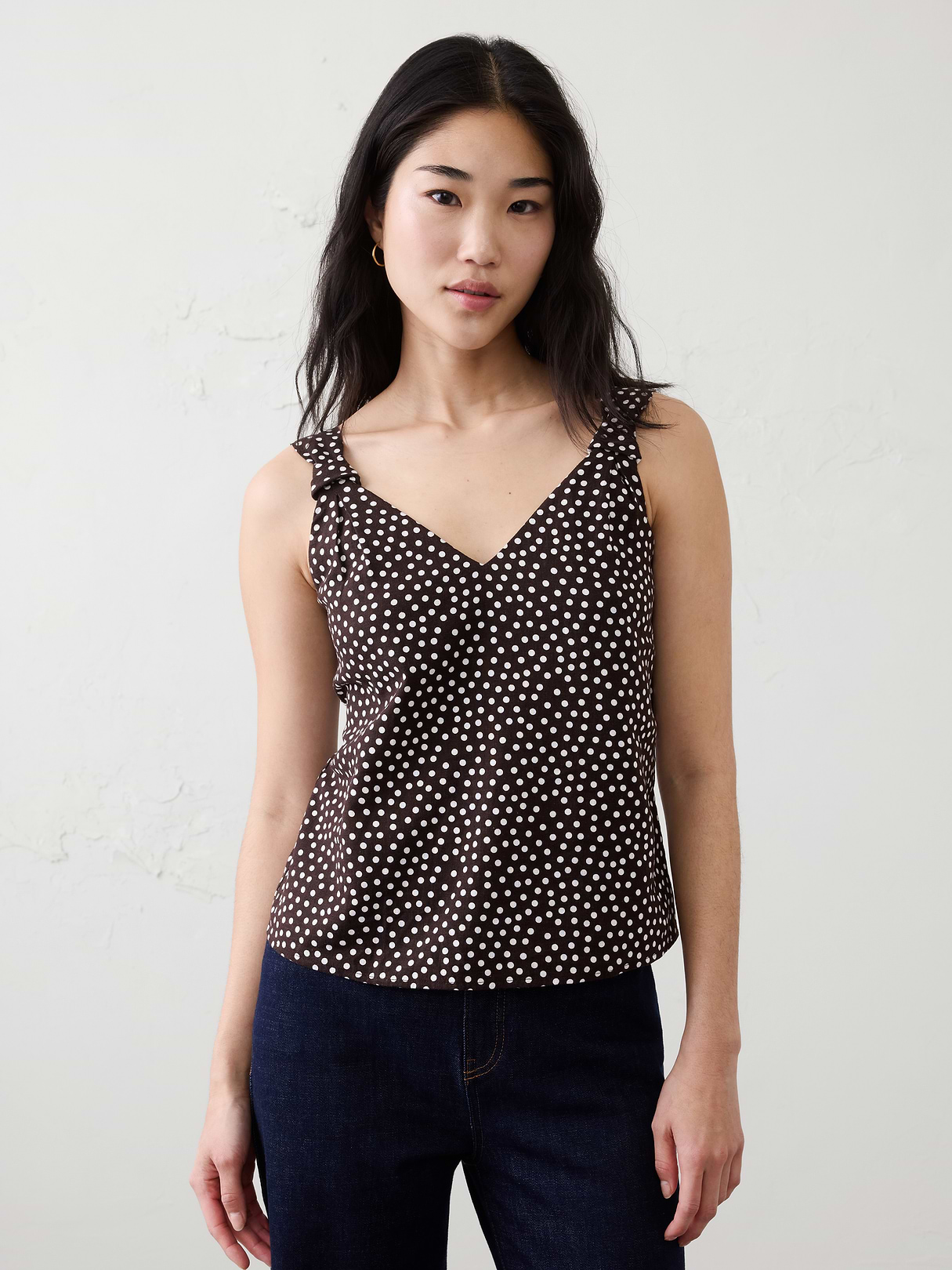 linen blend knotted top linen blend knotted top