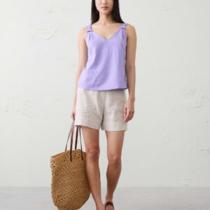 Витрина linen blend knotted top