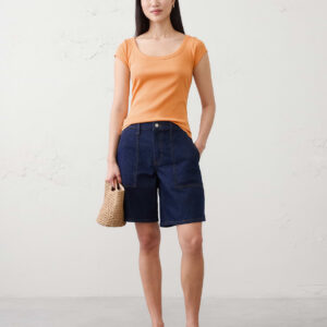 Витрина ribbed scoop neck t shirt