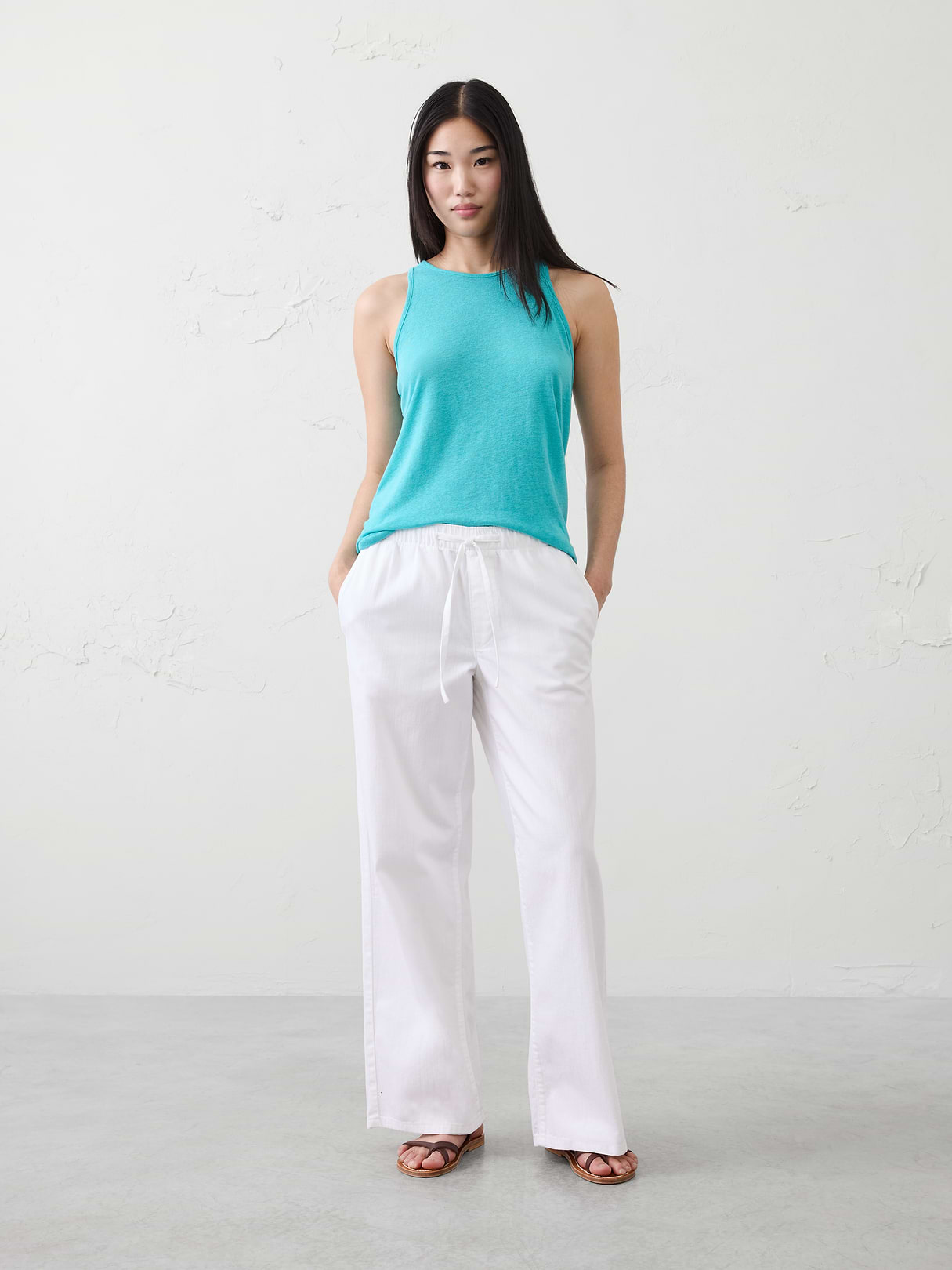 linen blend racer back tank linen blend racer back tank