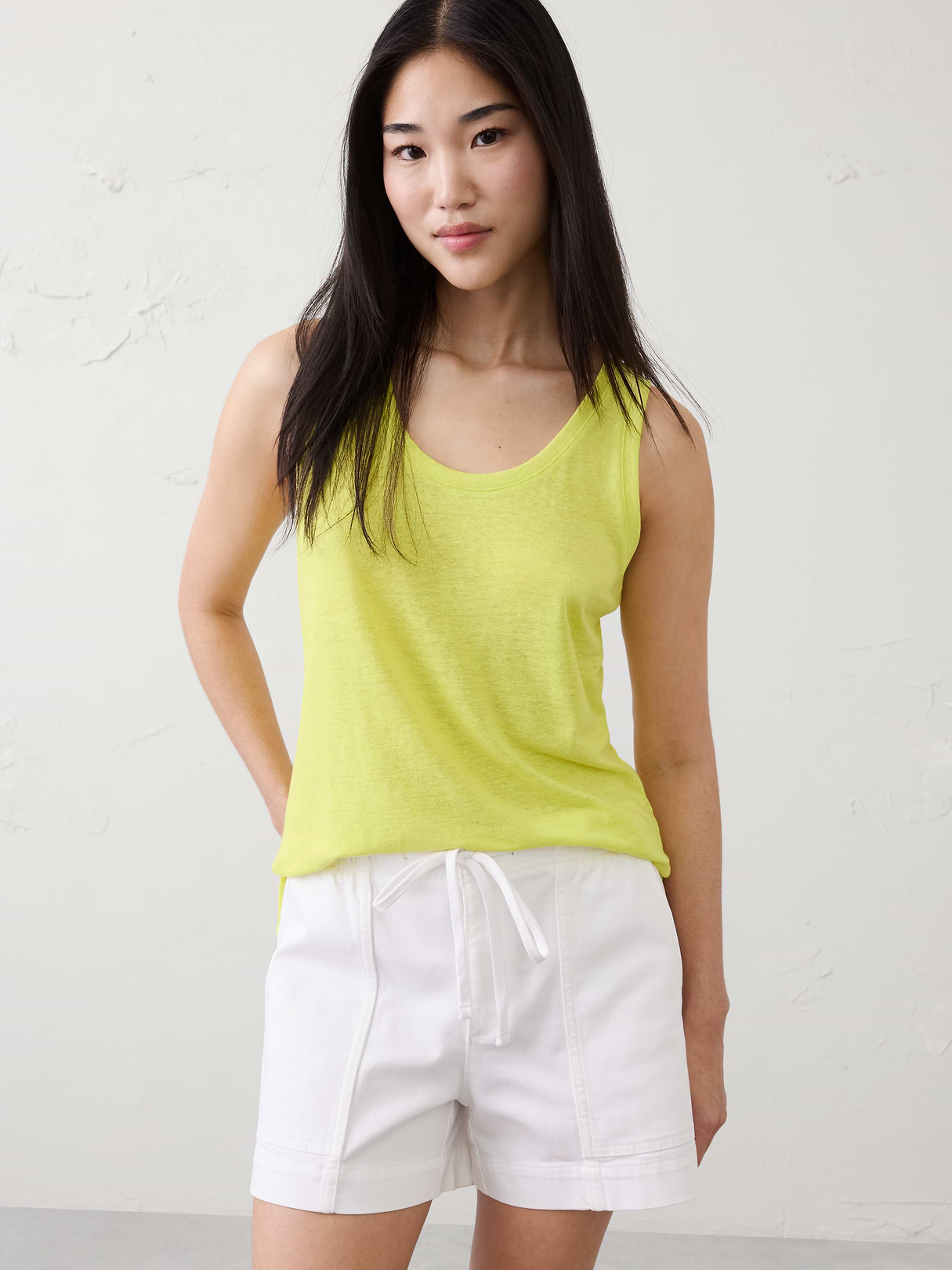 linen blend scoop neck tank linen blend scoop neck tank