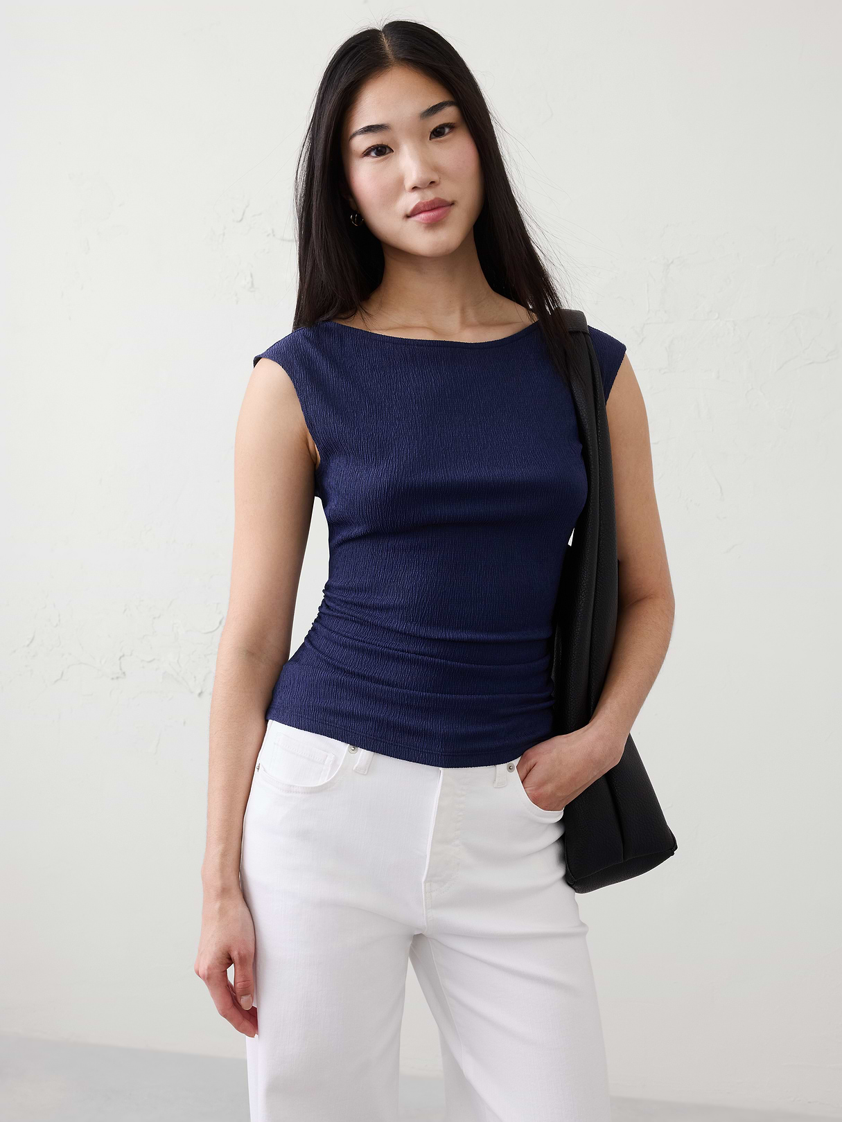 textured smocked ruched top textured smocked ruched top