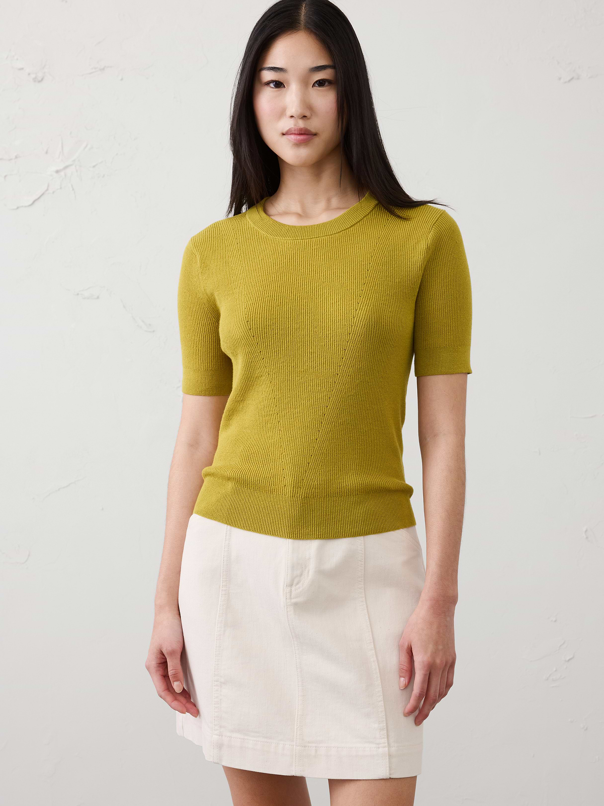 cotton pointelle sweater cotton pointelle sweater