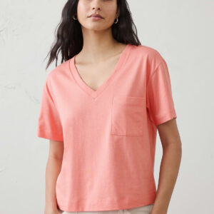 premium cotton v neck pocket t shirt