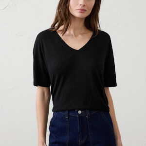 Витрина linen blend v neck shirt