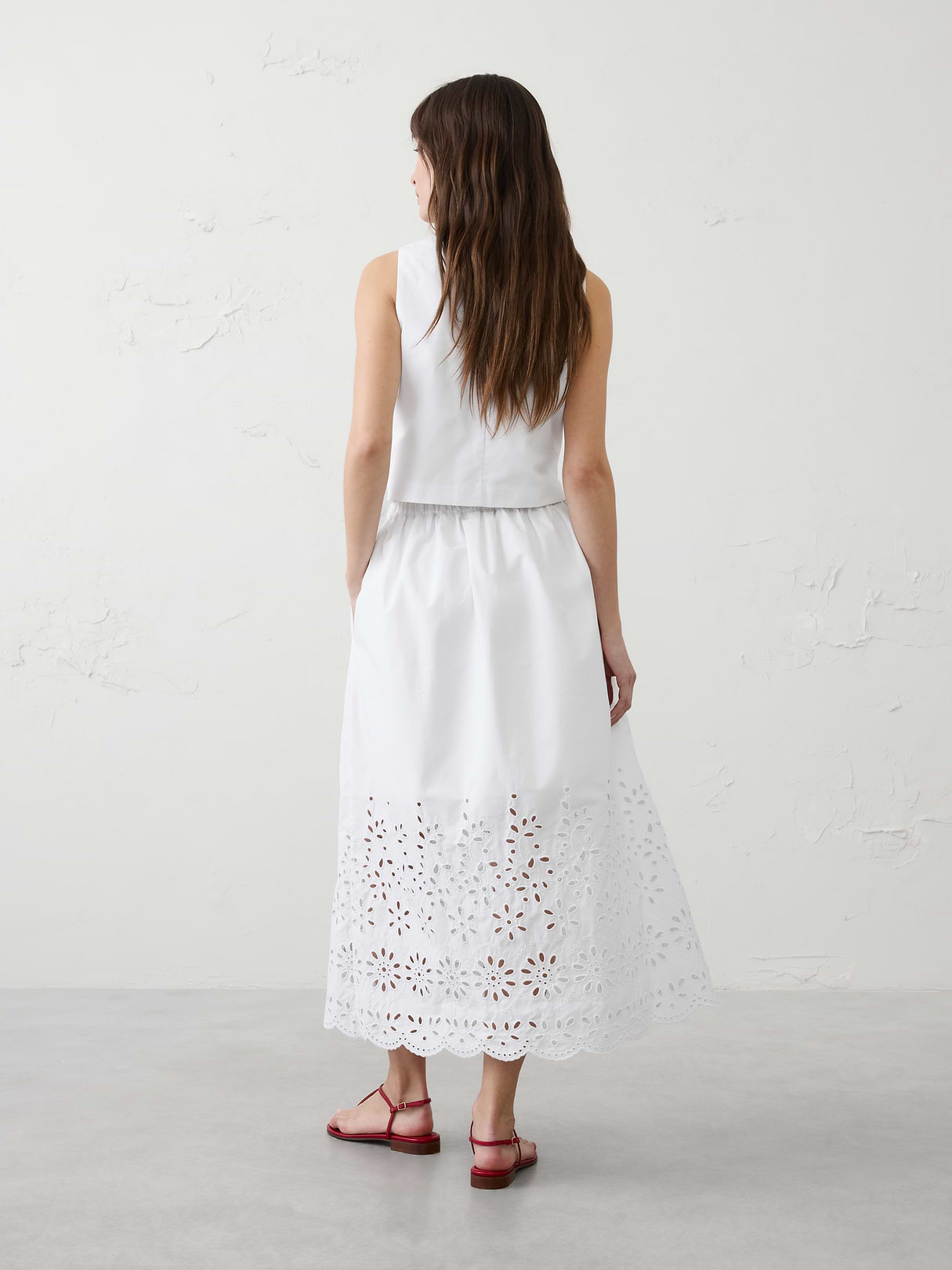 eyelet midi skirt eyelet midi skirt