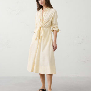 poplin wrap tie midi shirtdress