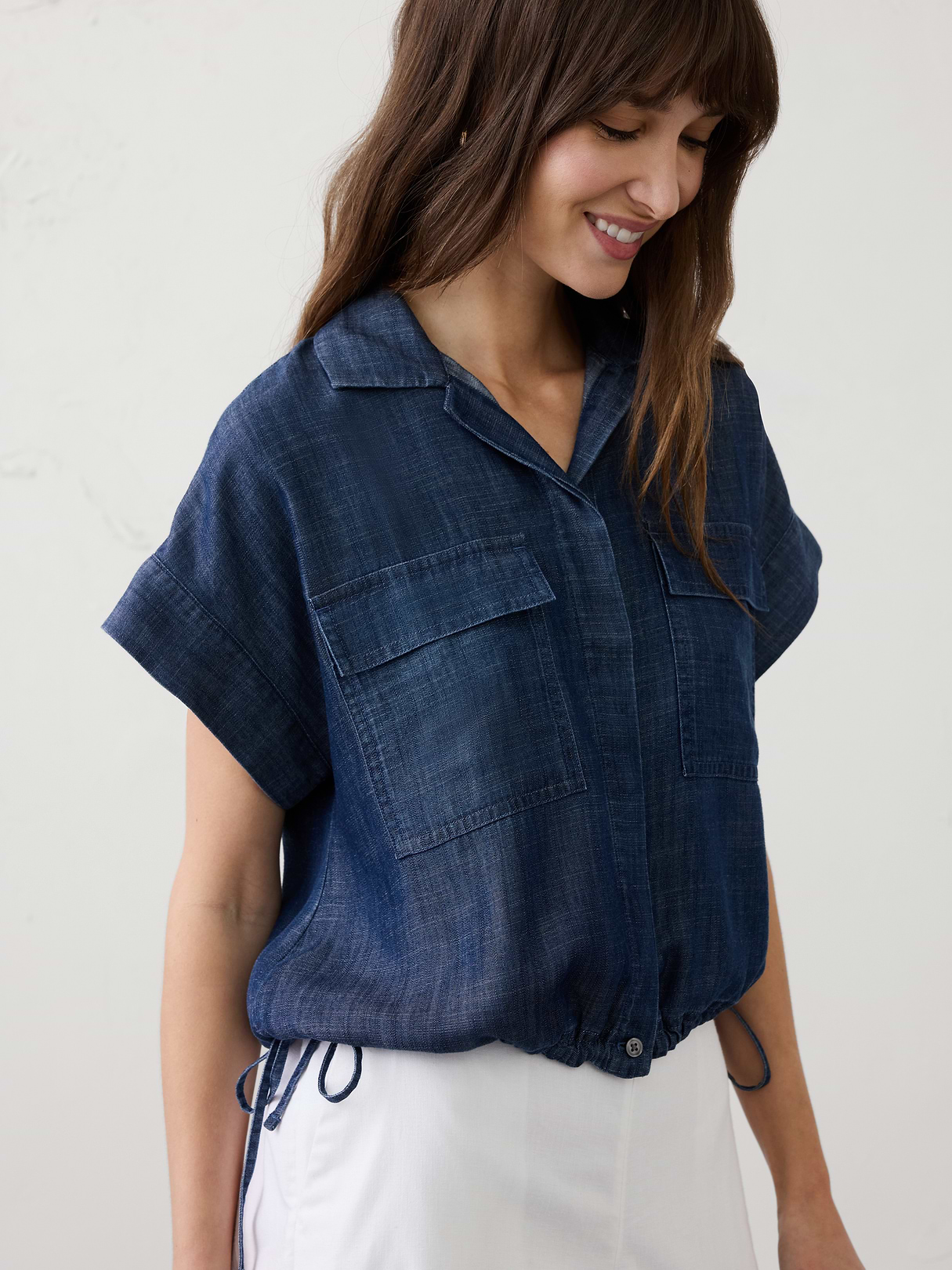 drawstring hem shirt drawstring hem shirt