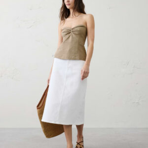 Витрина linen blend strapless knot front top