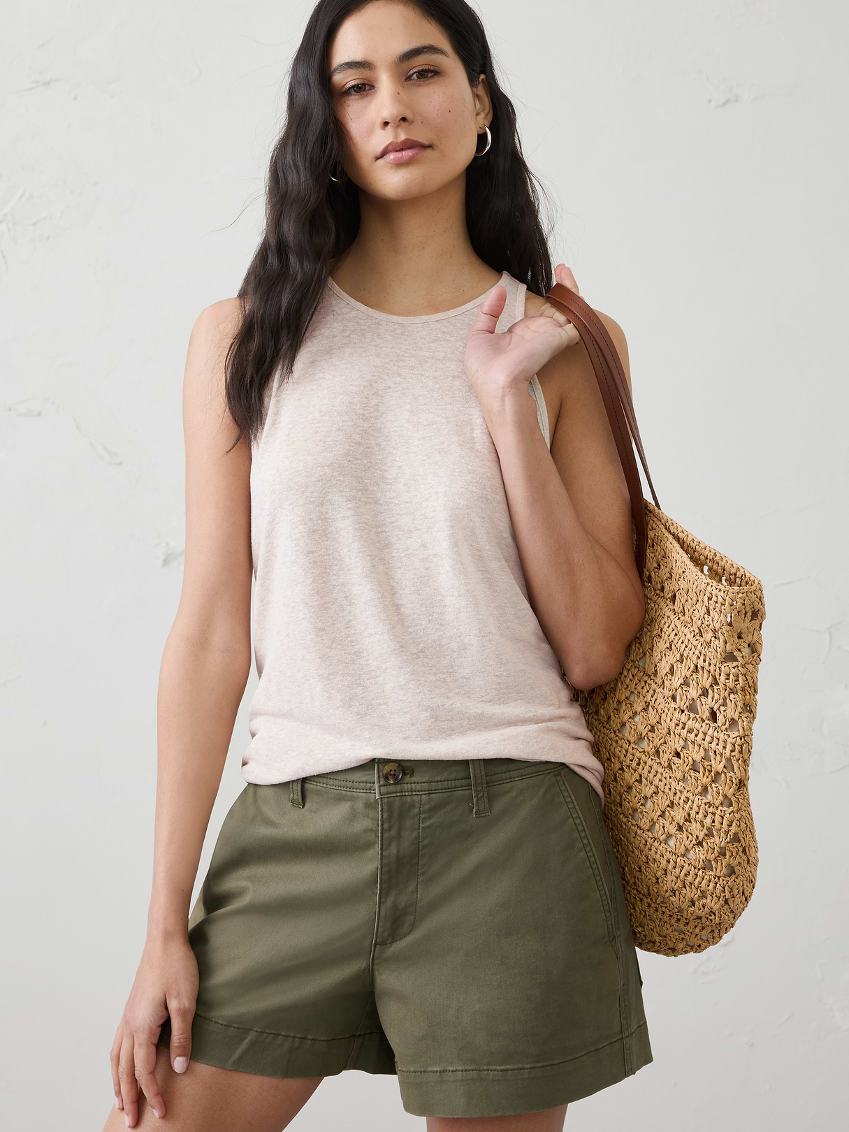 linen blend racer back tank linen blend racer back tank