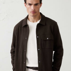 Home knit shirt jacket