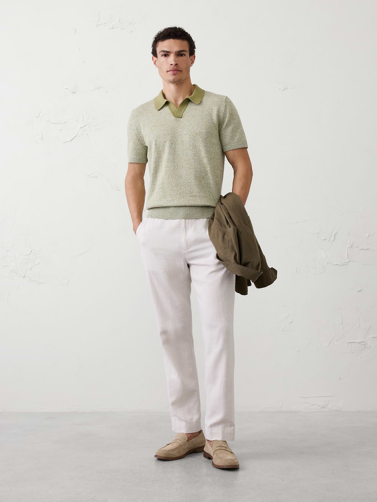 johnny collar marled sweater polo johnny collar marled sweater polo