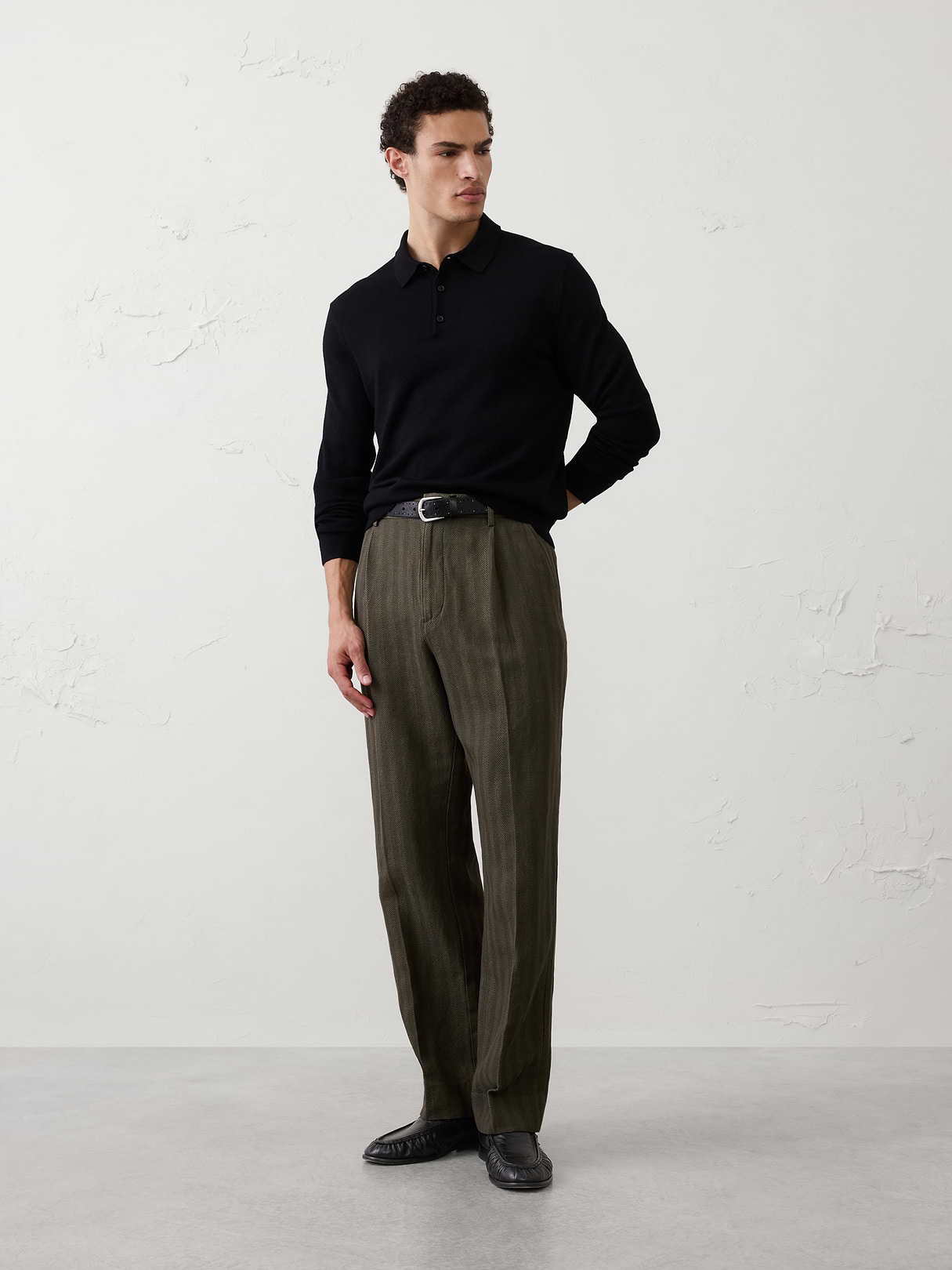 relaxed fit wide leg linen blend pant relaxed fit wide leg linen blend pant