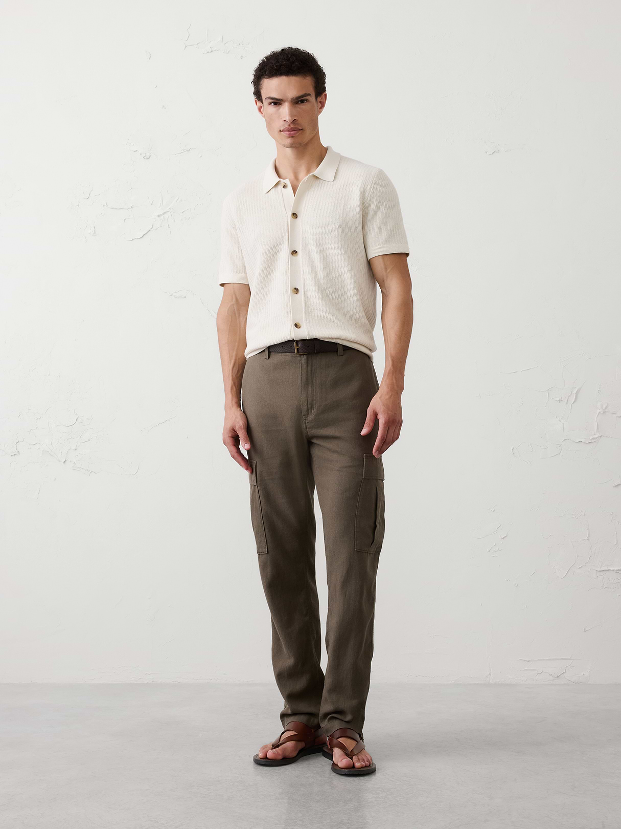 slim straight linen blend cargos slim straight linen blend cargos