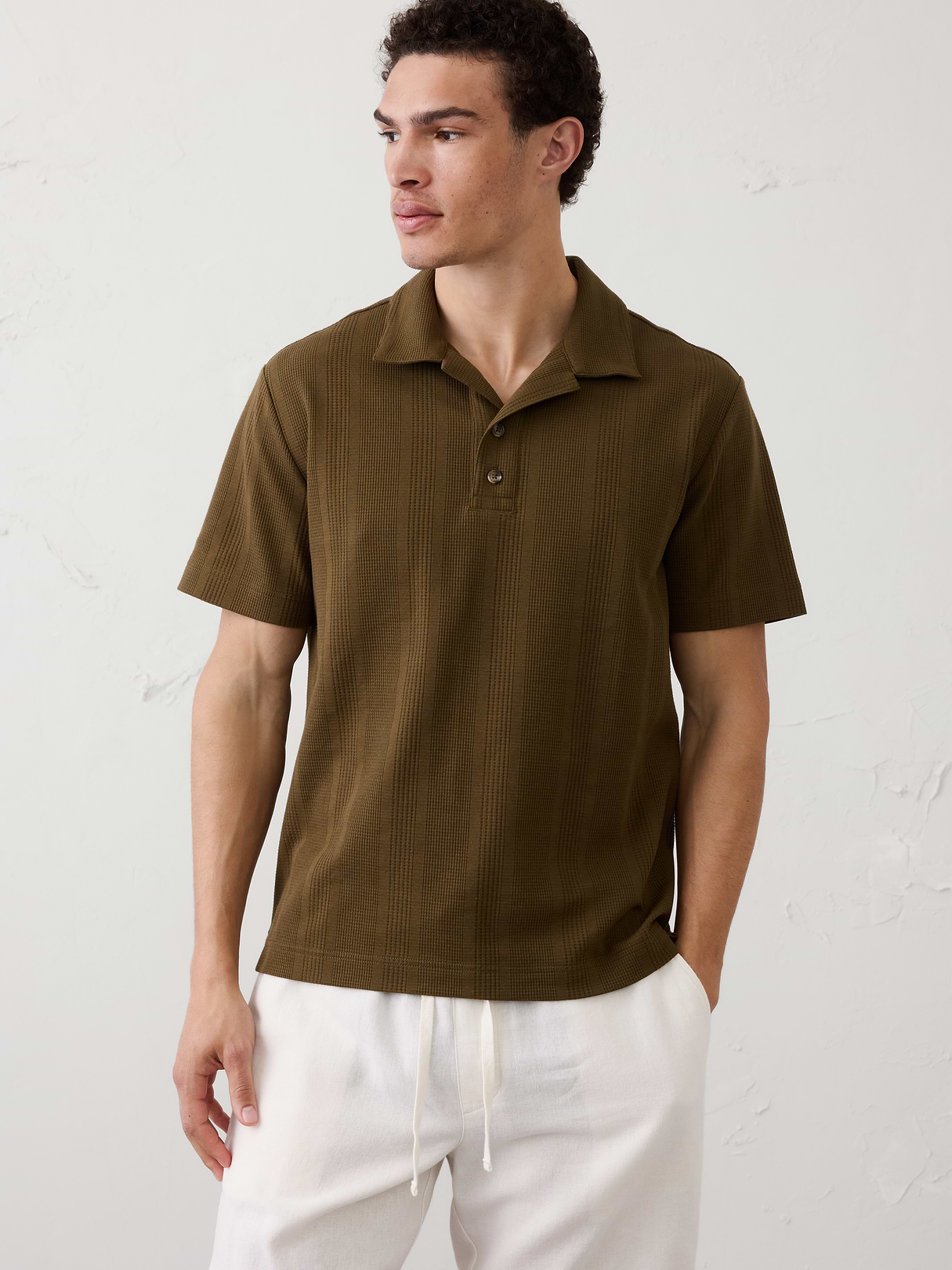standard fit textured polo standard fit textured polo