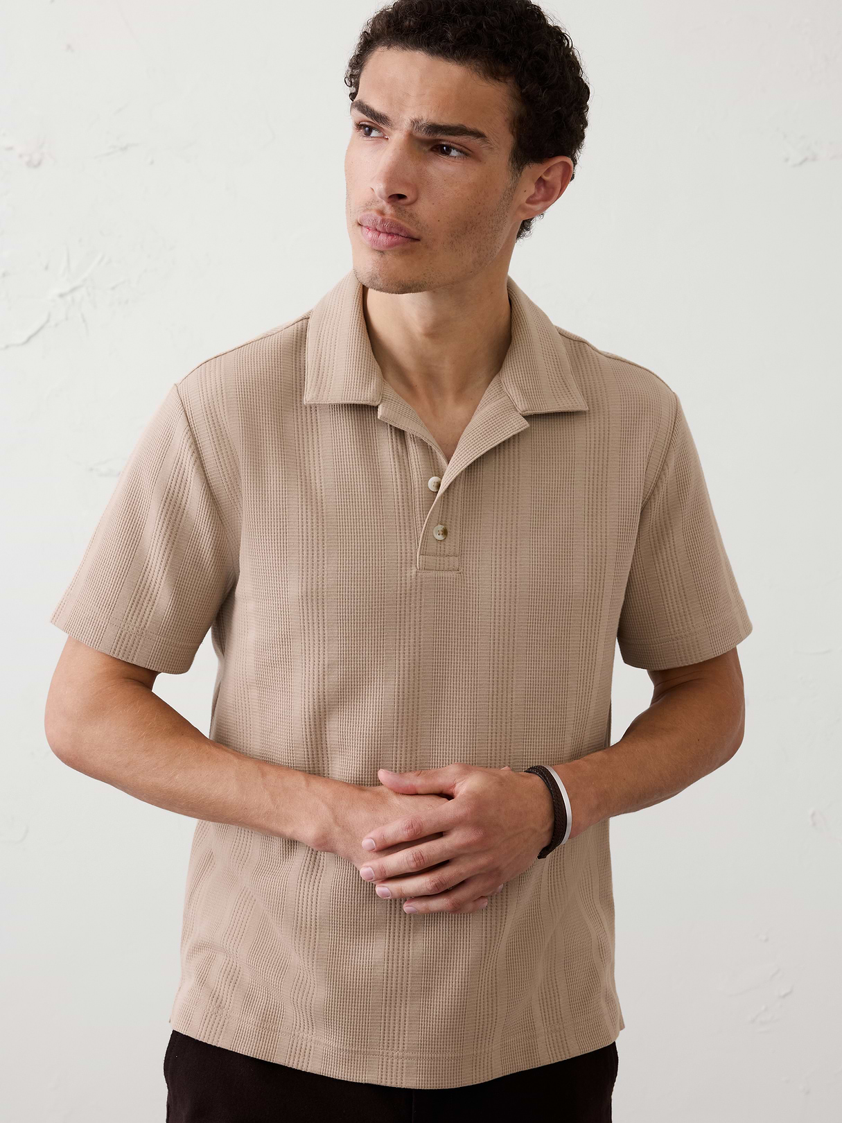 standard fit textured polo standard fit textured polo