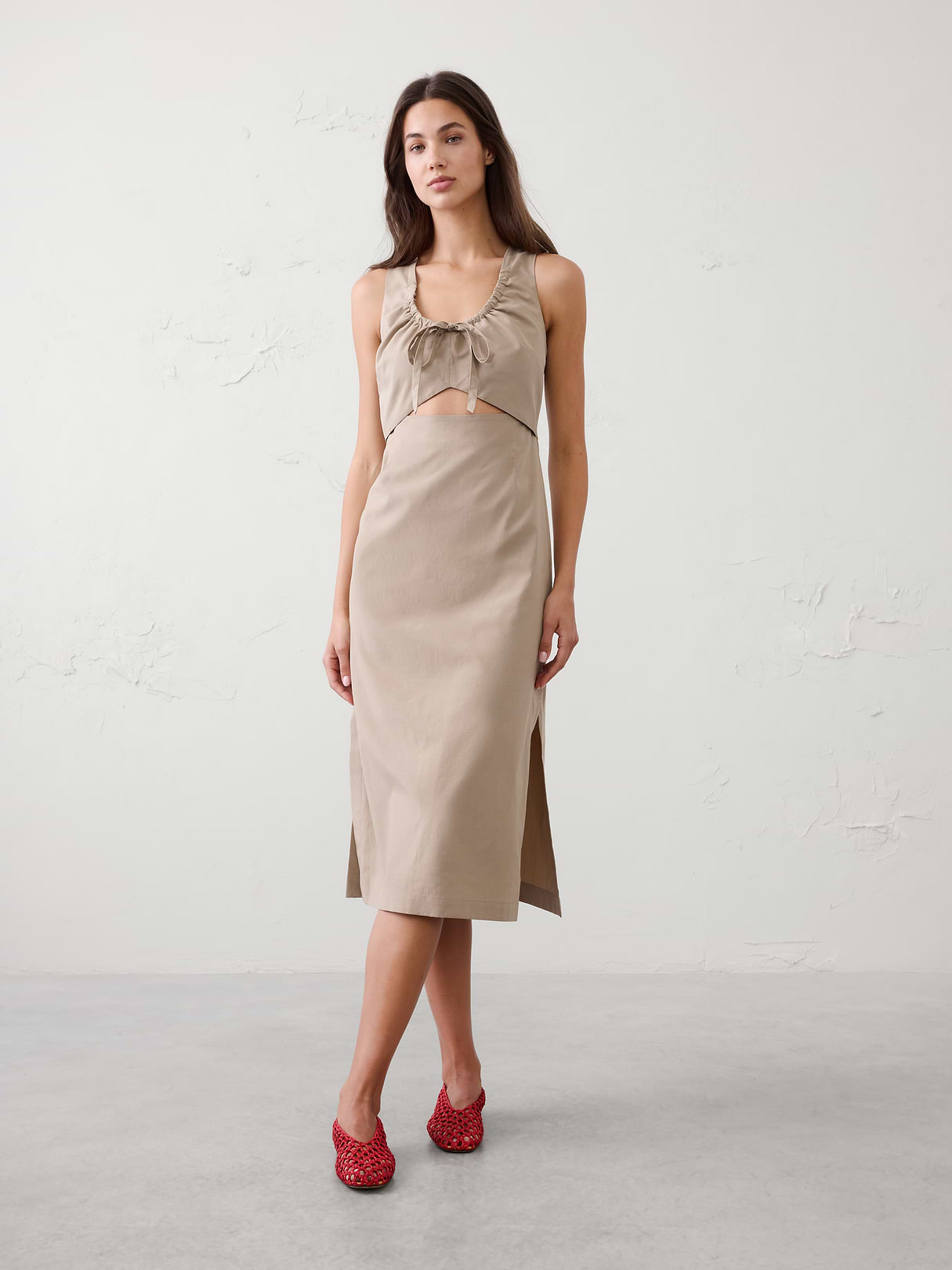 cinched cutout midi dress cinched cutout midi dress