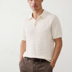 Home textured striped sweater polo