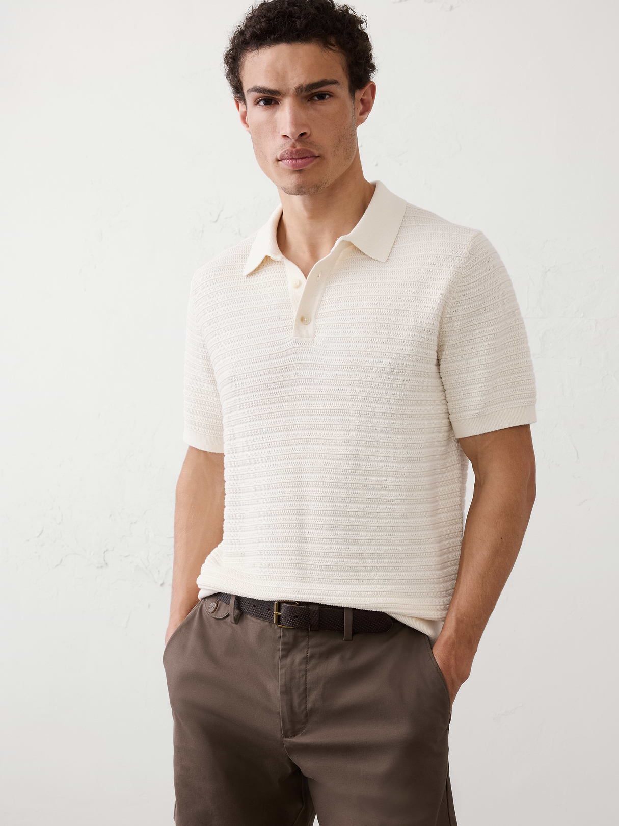 textured striped sweater polo textured striped sweater polo