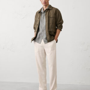 Витрина straight fit linen blend pull on pant