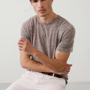 Home standard fit linen blend t shirt