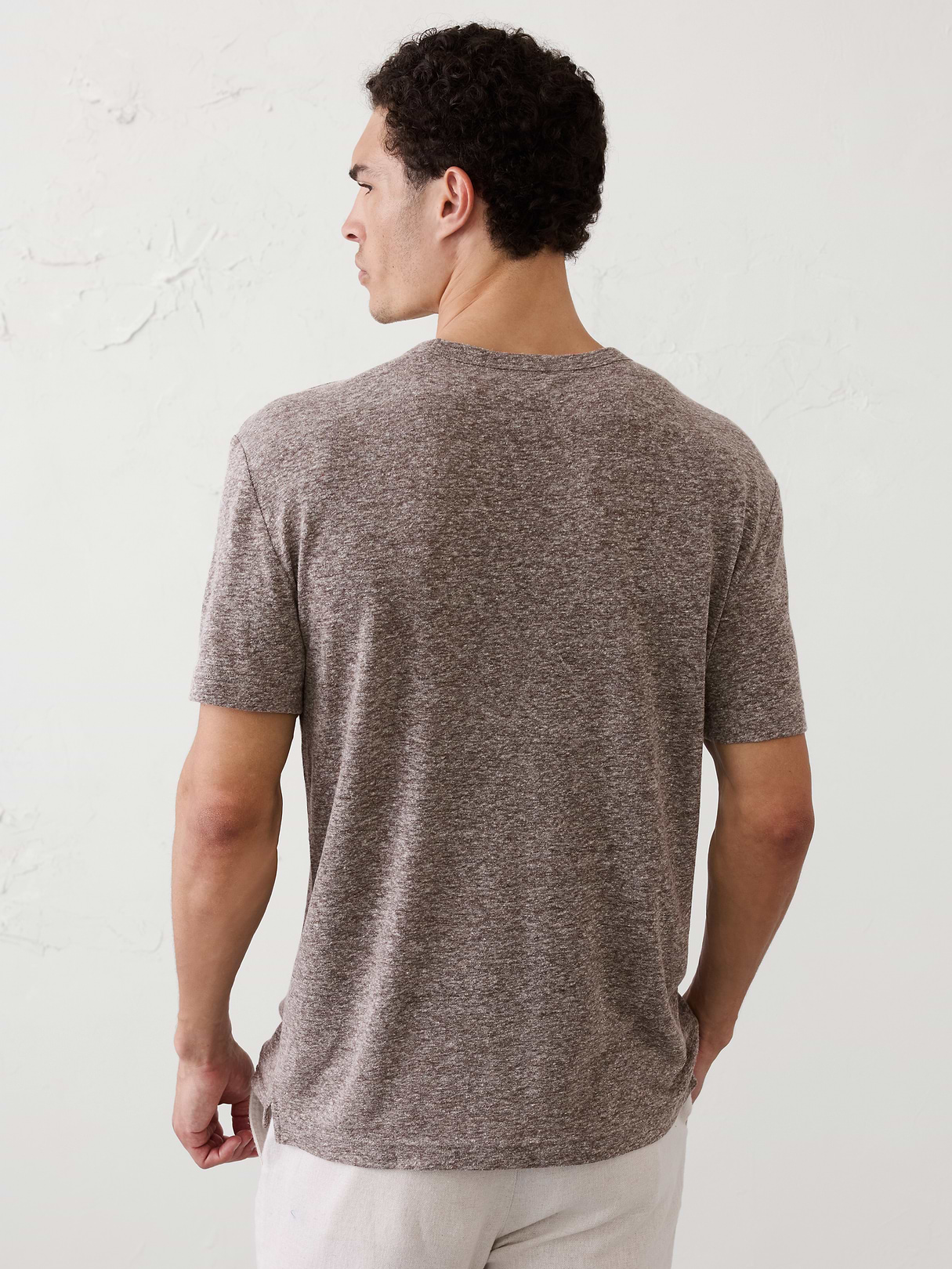 standard fit linen blend t shirt standard fit linen blend t shirt