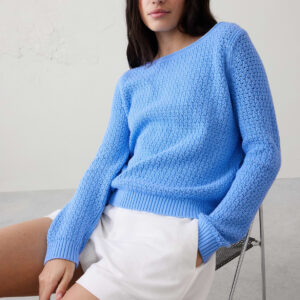 Витрина cotton boatneck crochet sweater