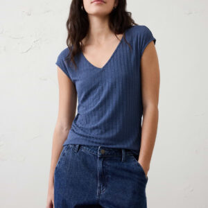 Витрина ribbed v neck top