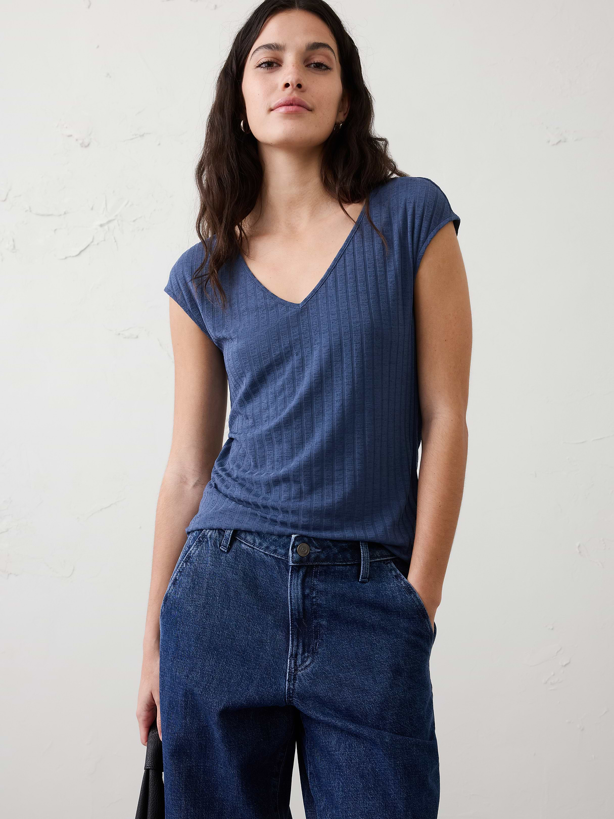 ribbed v neck top ribbed v neck top