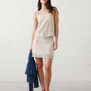 Витрина linen blend trapunto mini skirt