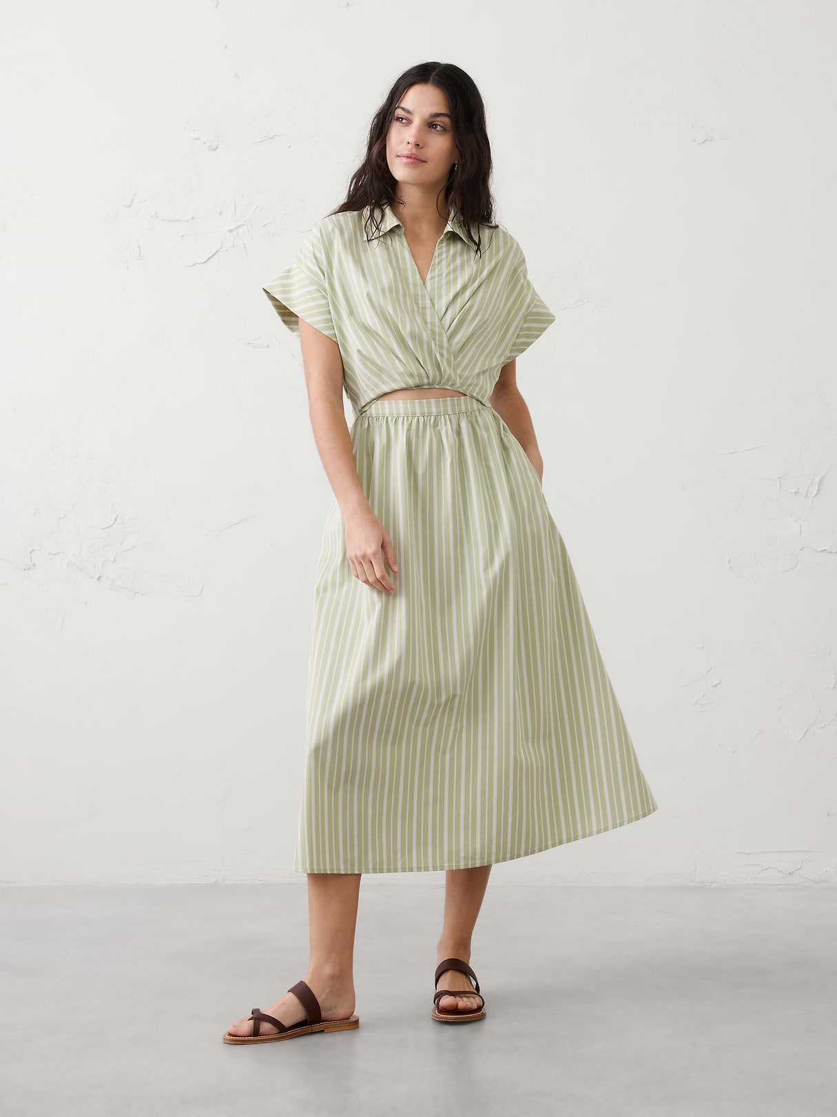 cutout poplin midi dress cutout poplin midi dress