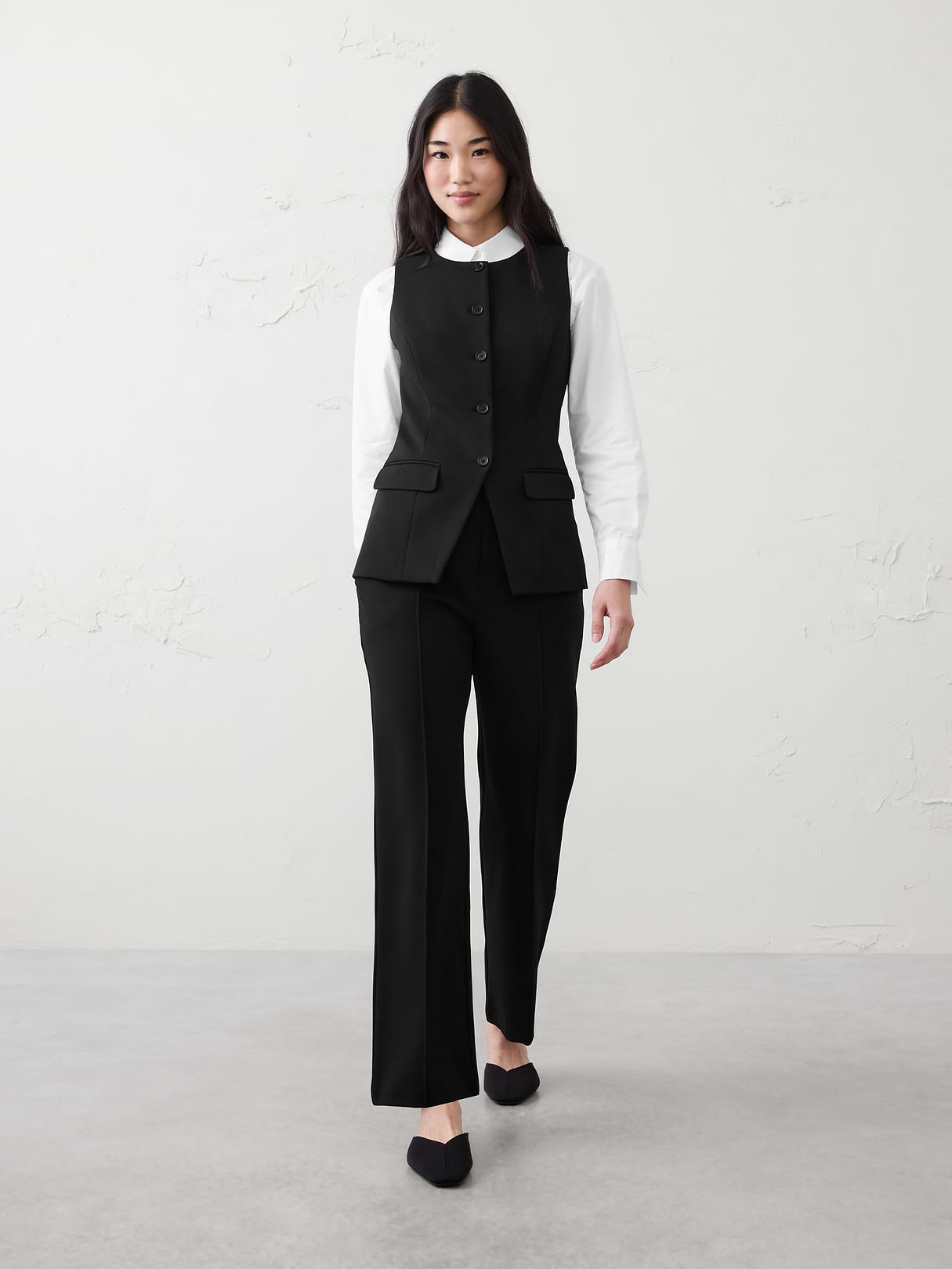 long ponte cutaway vest long ponte cutaway vest