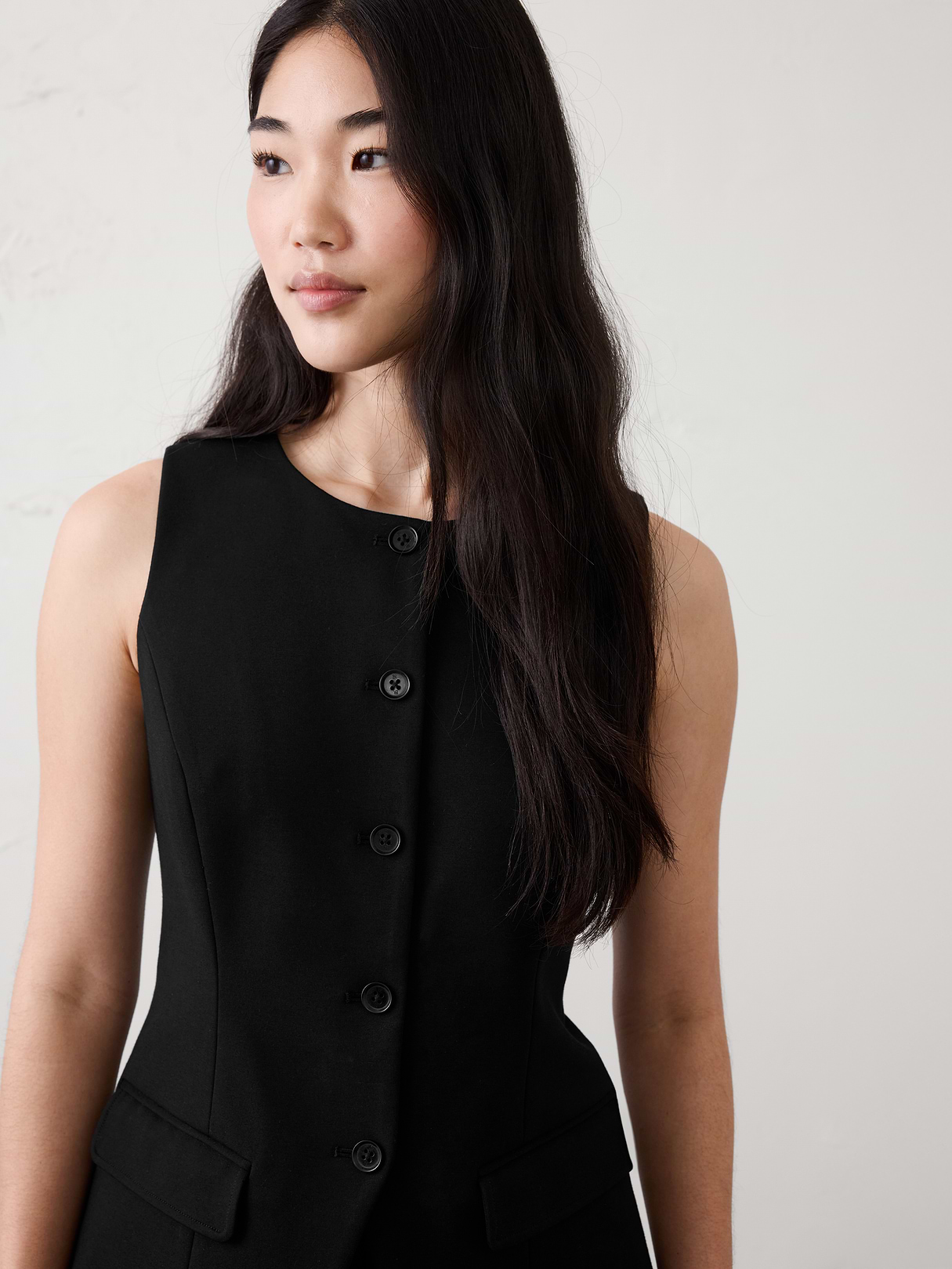 long ponte cutaway vest long ponte cutaway vest