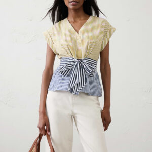 Витрина poplin tie front top