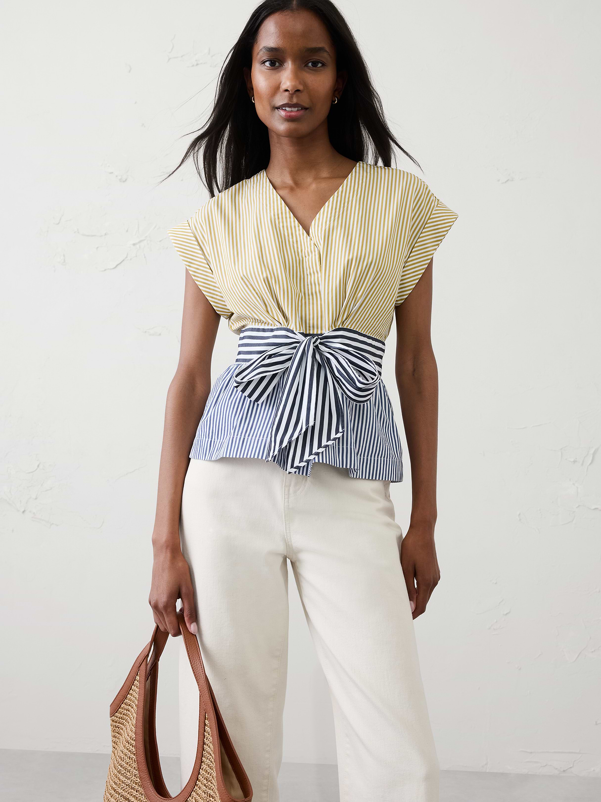 poplin tie front top poplin tie front top